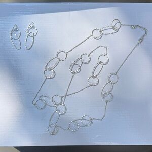 Elegant Silver Necklace and Earring Set